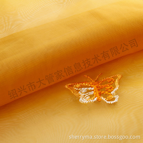 Cheap nylon embroidery flower design fabric on organza